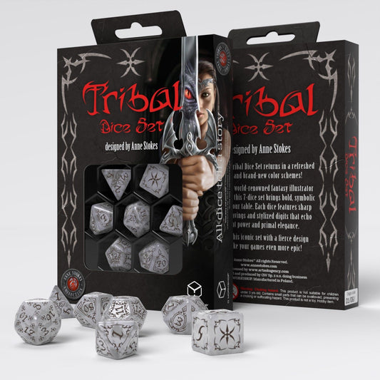 Tribal Dice Set: Pearl / Brown
