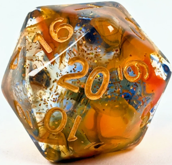 Role 4 Initiative: XL D20 30mm - Cosmic Cliffs With Symbol