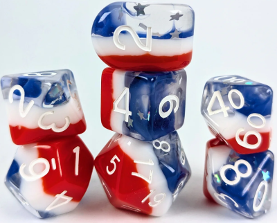 Role 4 Initiative: 7 Piece Dice Set - Stars & Stripes