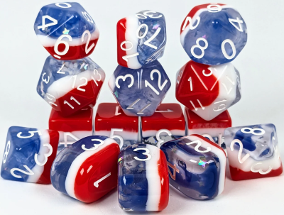 Role 4 Initiative: 15 Piece Dice Set - Stars & Stripes