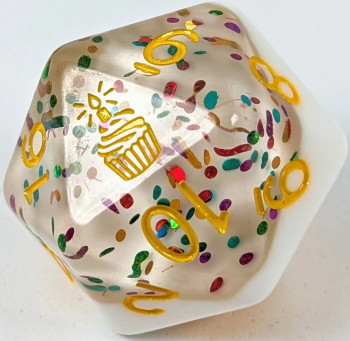 Role 4 Initiative: XL D20 30mm - Birthday Wishes With Symbol