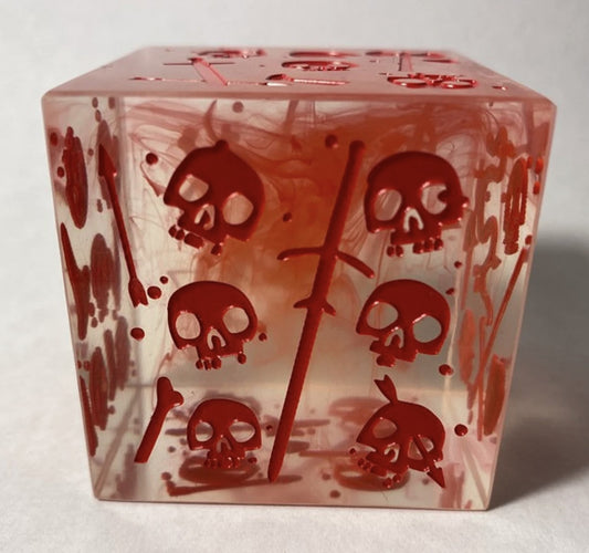 Massive Gelatinous Cube: 2 Inch (50mm) Die - Blood Filled Red