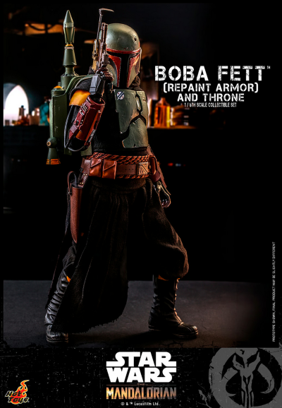 Hot Toys: Star Wars The Mandalorian™ 1:6 Scale Figure - Boba Fett™ [Repaint Armor] And Throne