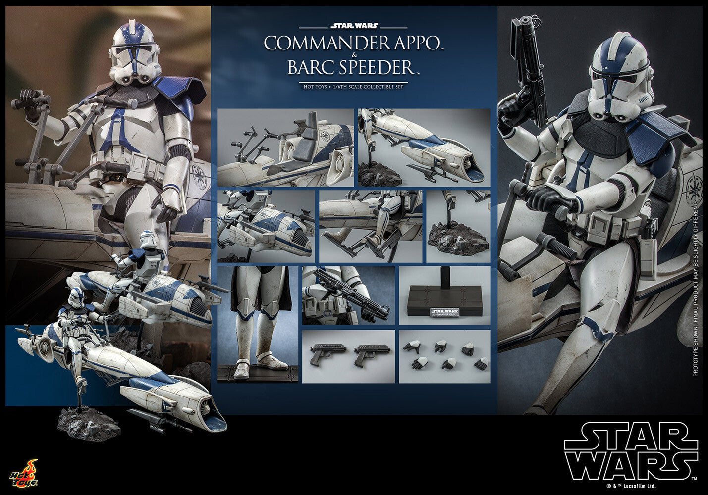 Hot Toys: Star Wars The Clone Wars™ 1:6 Scale Figure - Commander Appo With BARC Speeder