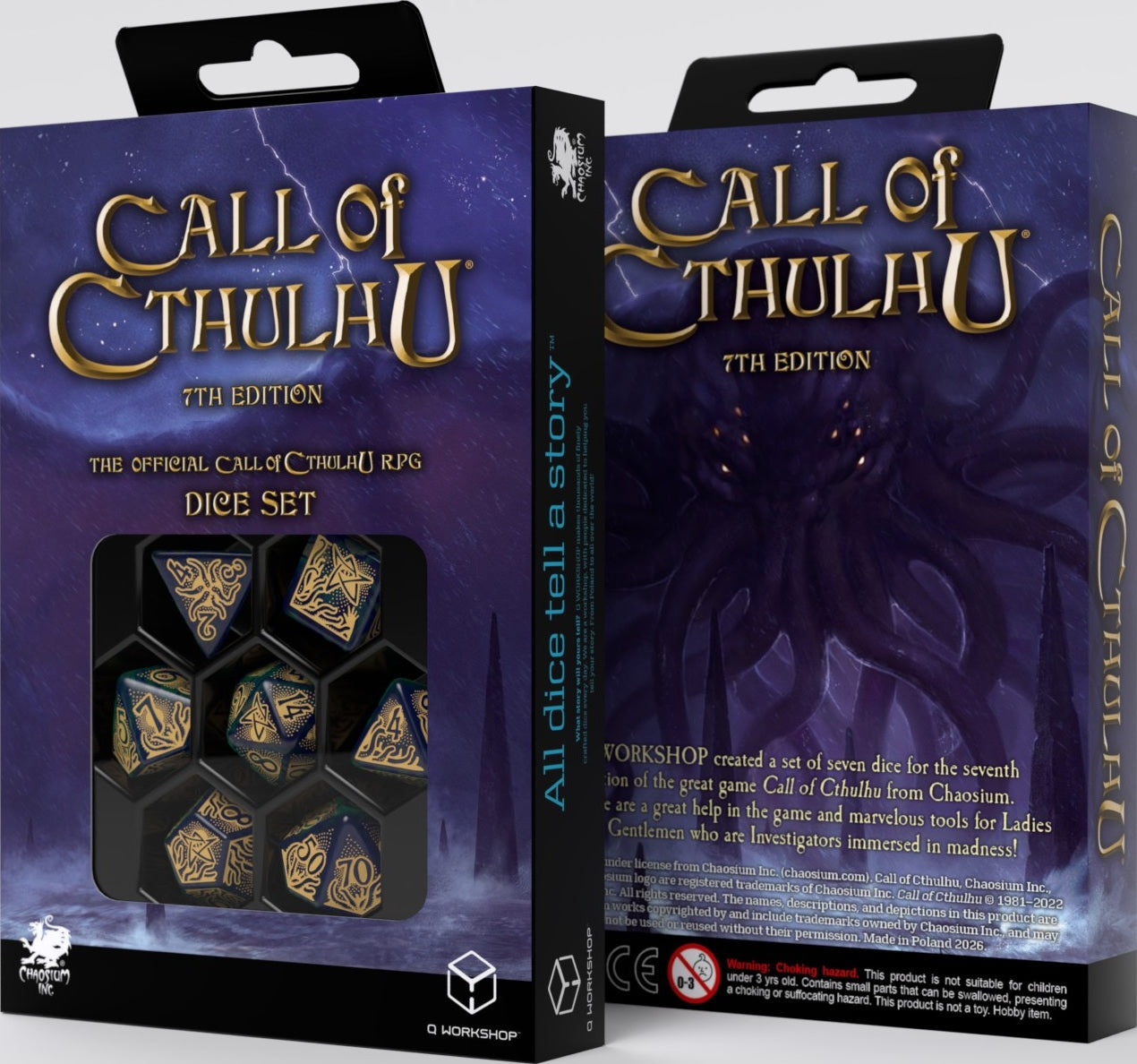 Call Of Cthulhu Dice Set: 7th Edition Blue Green/Gold