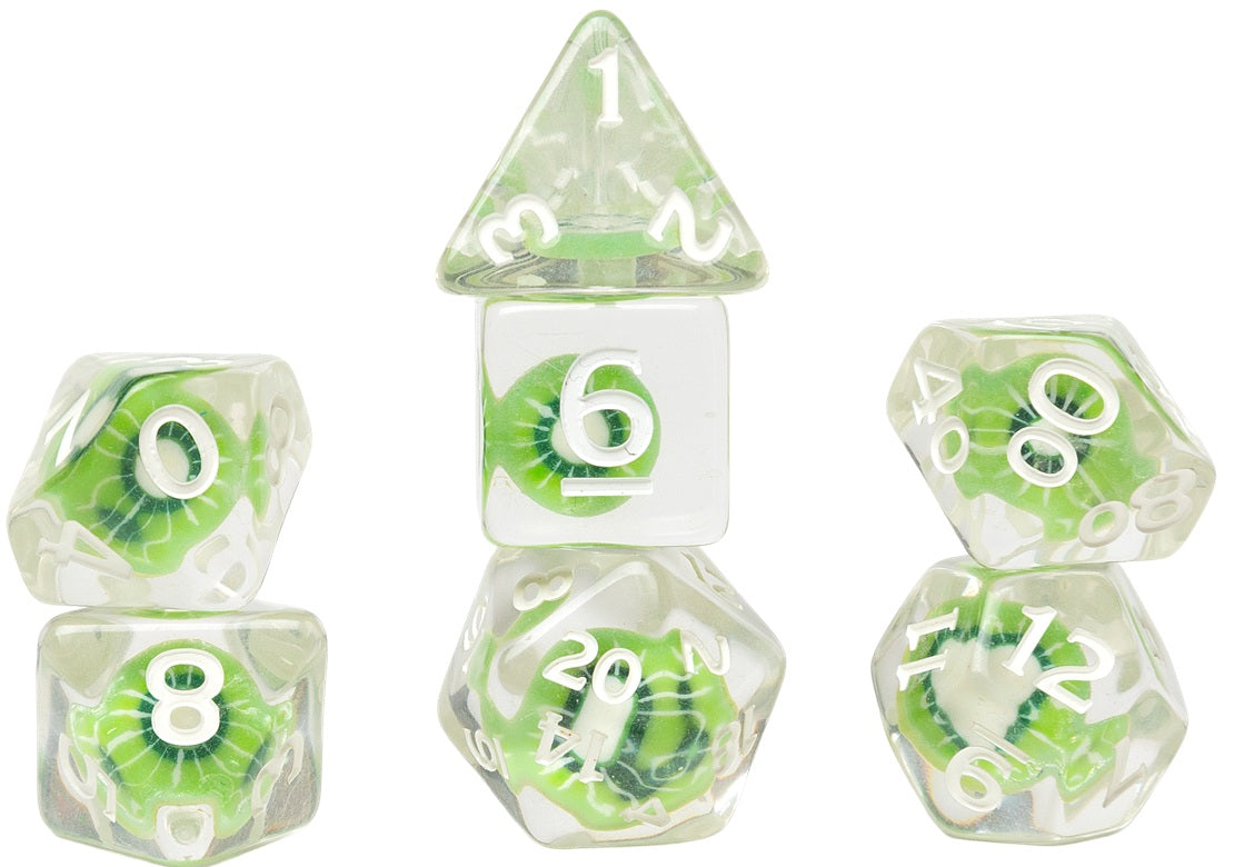 Sirius: 7 Piece Polyhedral Dice Set - Fruit Slice Kiwi