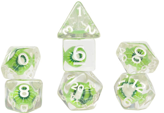 Sirius: 7 Piece Polyhedral Dice Set - Fruit Slice Kiwi