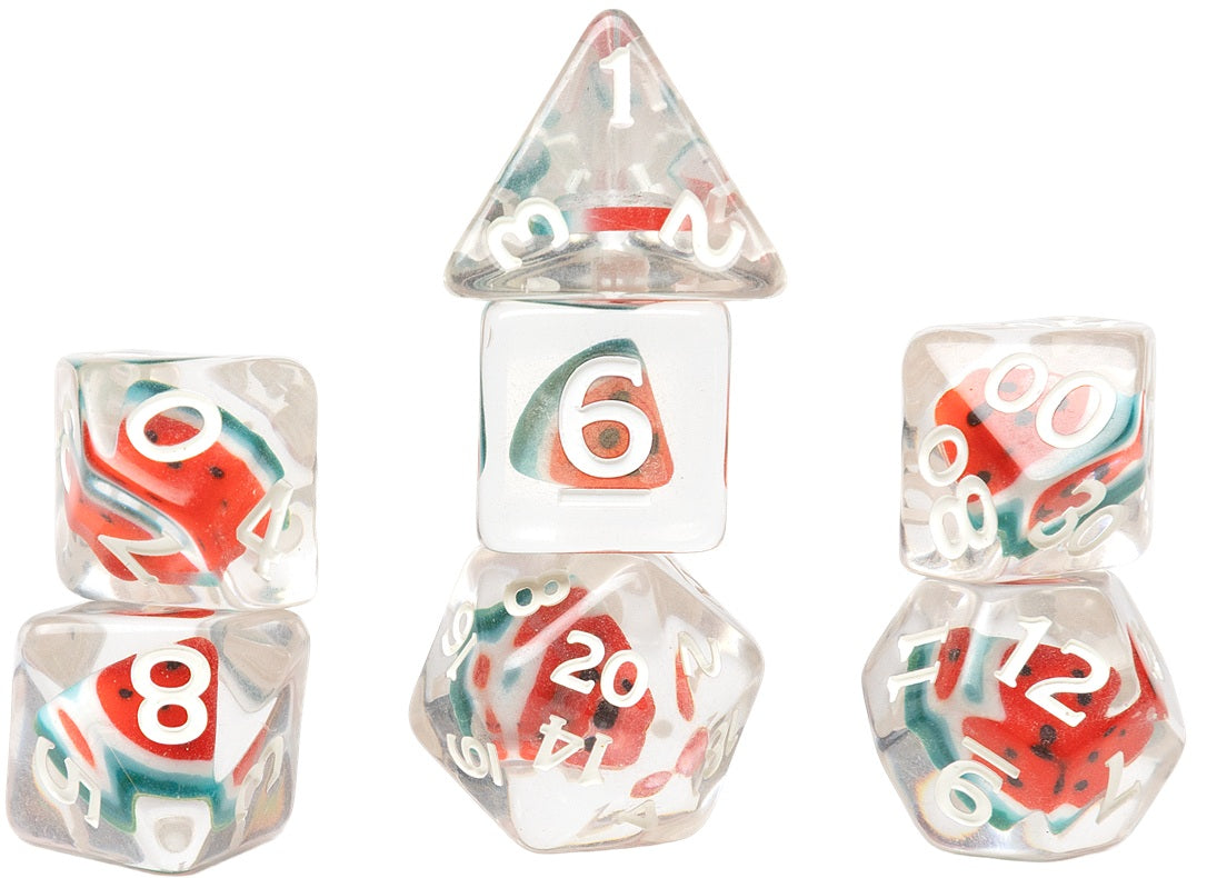 Sirius: 7 Piece Polyhedral Dice Set - Fruit Slice Watermelon