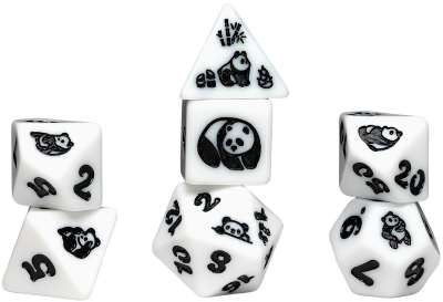Sirius: 7 Piece Polyhedral Dice Set - Animals Moon Panda