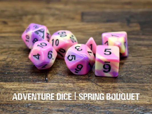 Adventure Dice: 7 Piece Dice Set - Spring Bouquet
