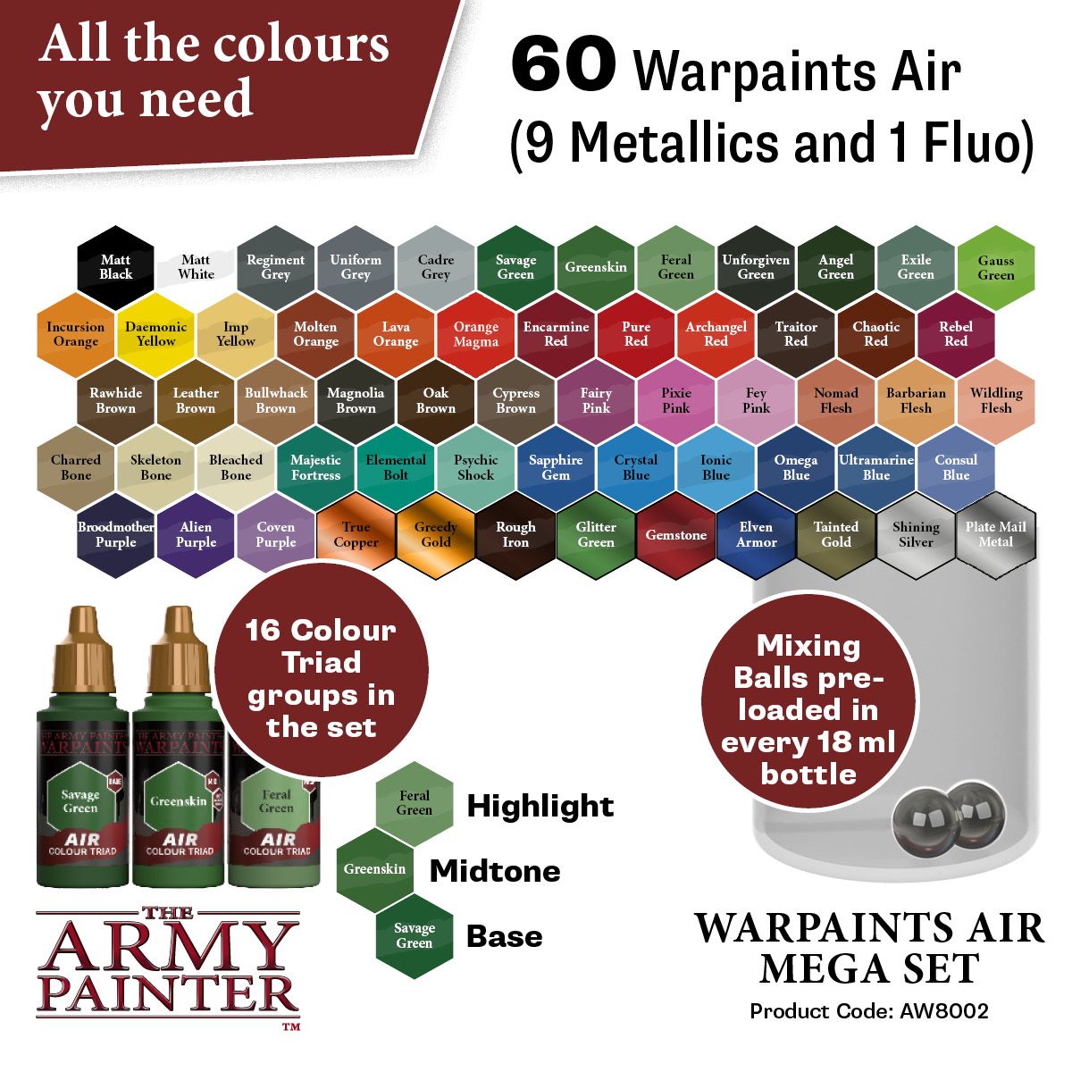 Warpaints Air: Meta Set 60 Colors