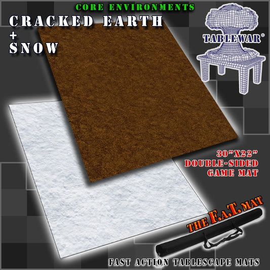 F.A.T. Mats: 30 x 22 Table Mat - Cracked Earth / Snow