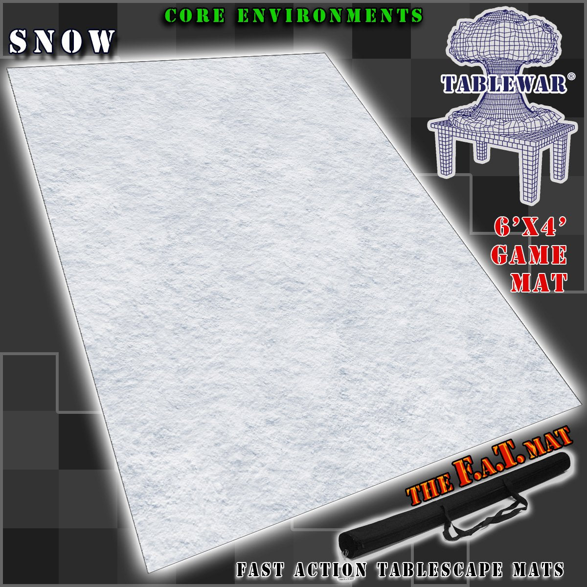 F.A.T. Mats: 6 x 4 Foot Table Mat - Snow