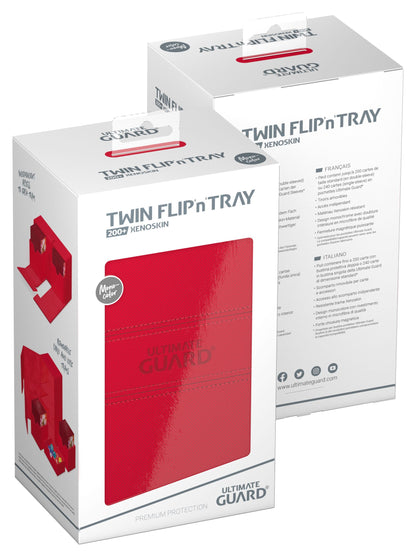 Ultimate Guard: Twin Flip'n'Tray 200+ Deck Case - Monocolor Red