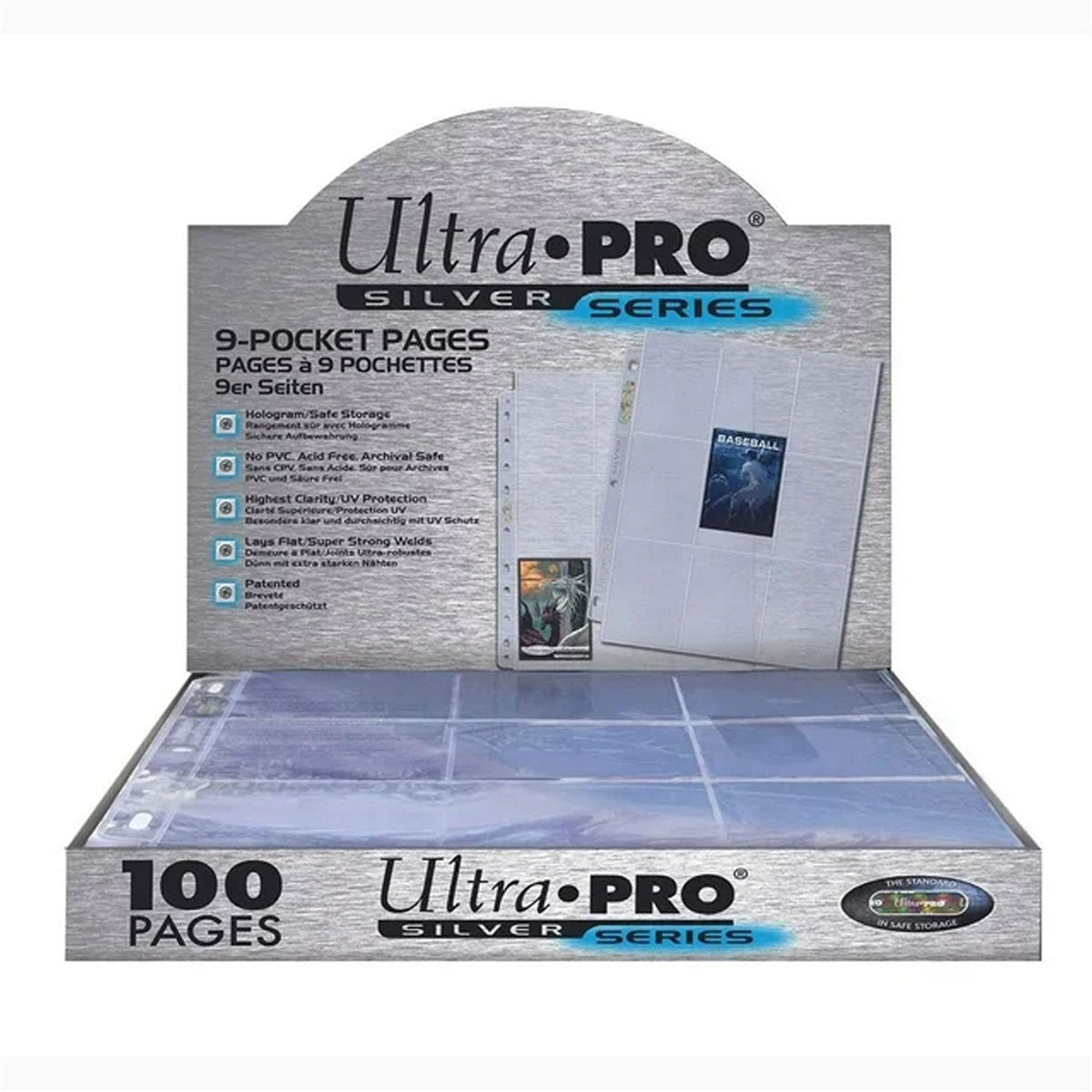 Ultra Pro: Toploading 9-Pocket Silver Series - Standard Size Cards Clear