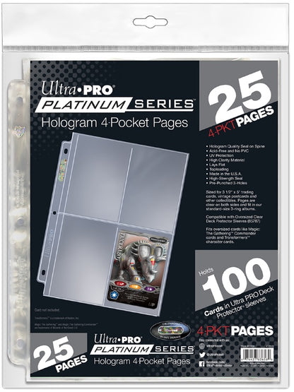 Ultra Pro: Platinum Series 4 Pocket Pages 25 Count