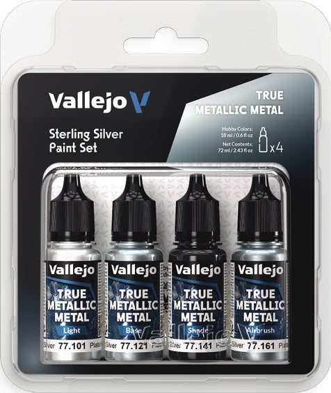 Vallejo: True Metallic Metal Paint Set - Sterling Silver