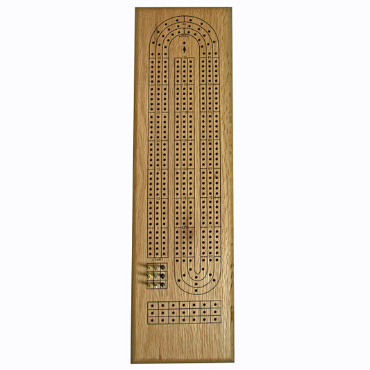 Cribbage: 3 Track Oak Wood Board