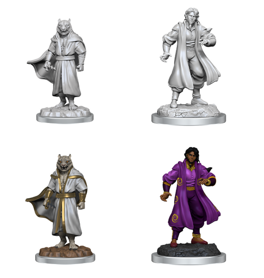 Critical Role Unpainted Miniatures: Wave 3 - Male Human Sorcerer Merchant & Tiger Demon