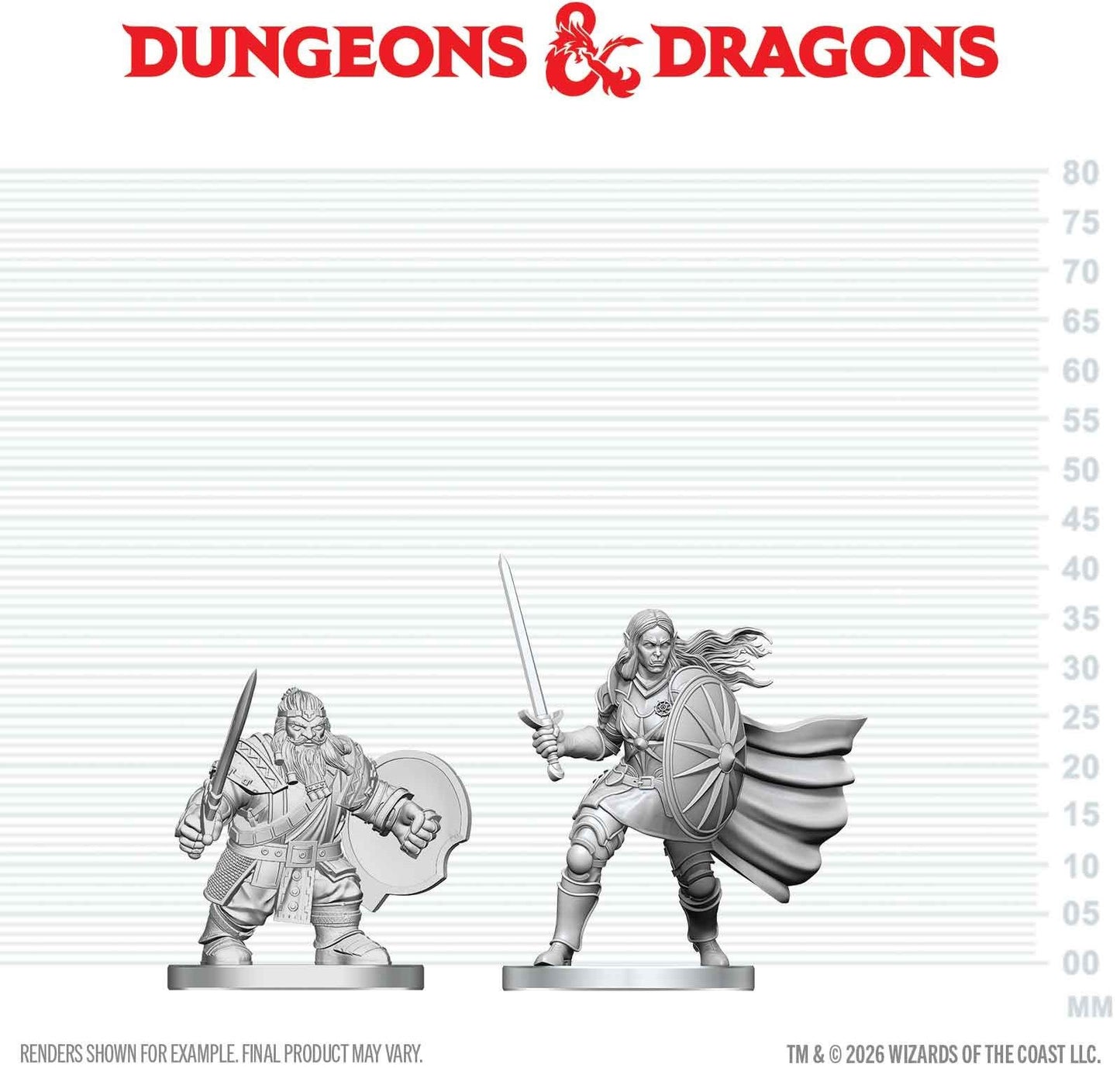Dungeons & Dragons Nolzurs Miniatures: Wave 29 - Dwarf Fighter & Orc Paladin