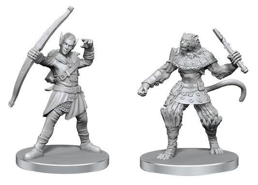 Pathfinder Battles Miniatures: Wave 26 - Elf Hunter & Catfolk Bandit