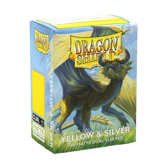 Dragon Shield: Matte Dual Sleeves 100 Count – Yellow & Silver