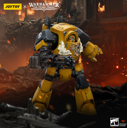 JOYTOY: Warhammer - The Horus Heresy Imperial Fists Contemptor Dreadnought With Kheres Assault Cannon