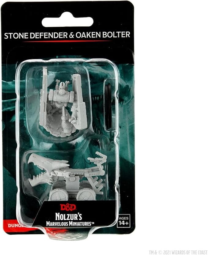Dungeons & Dragons Nolzur's Marvelous Unpainted Miniatures: Stone Defender And Oaken Bolter