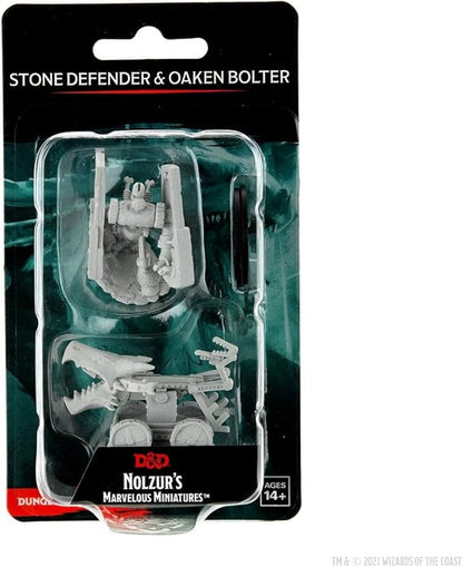 Dungeons & Dragons Nolzur's Marvelous Unpainted Miniatures: Stone Defender And Oaken Bolter